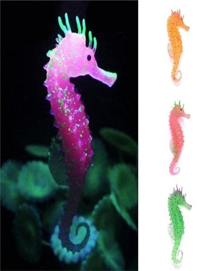 VAYINATO® (1 Pcs Glowing Artificial Silicone Sea Horse (Submersible Type) Fish Tank Decor Ornament (Random Color) by Petzlifeworld - Image 5